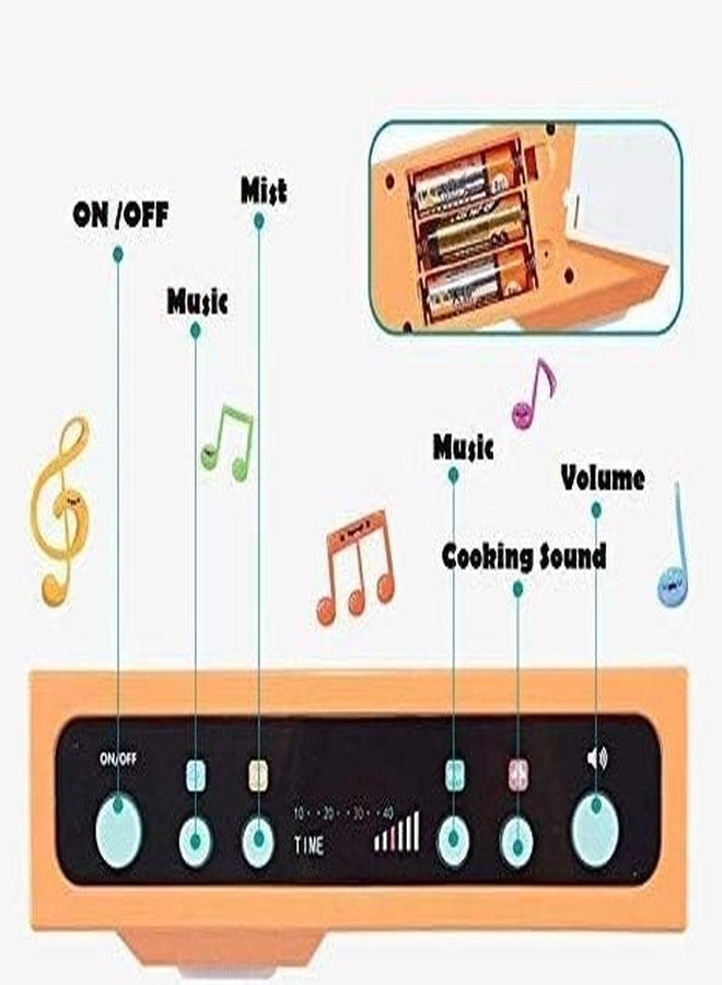 Coracy Kid New Toy Kitchen Playset with Realistic Lights & Sounds Play Sink with Running Water, Dessert Shelf Toy & Kitchen Accessories Set - Image 5